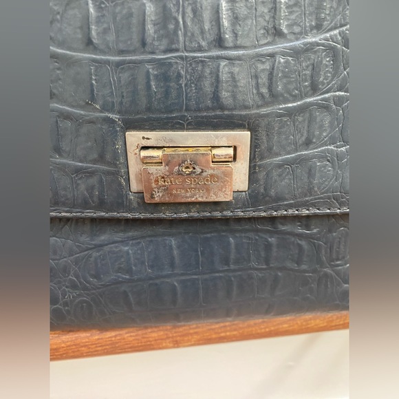 Kate Spade Navy Crocodile Embossed Crossbody Bag - Picture 3 of 9